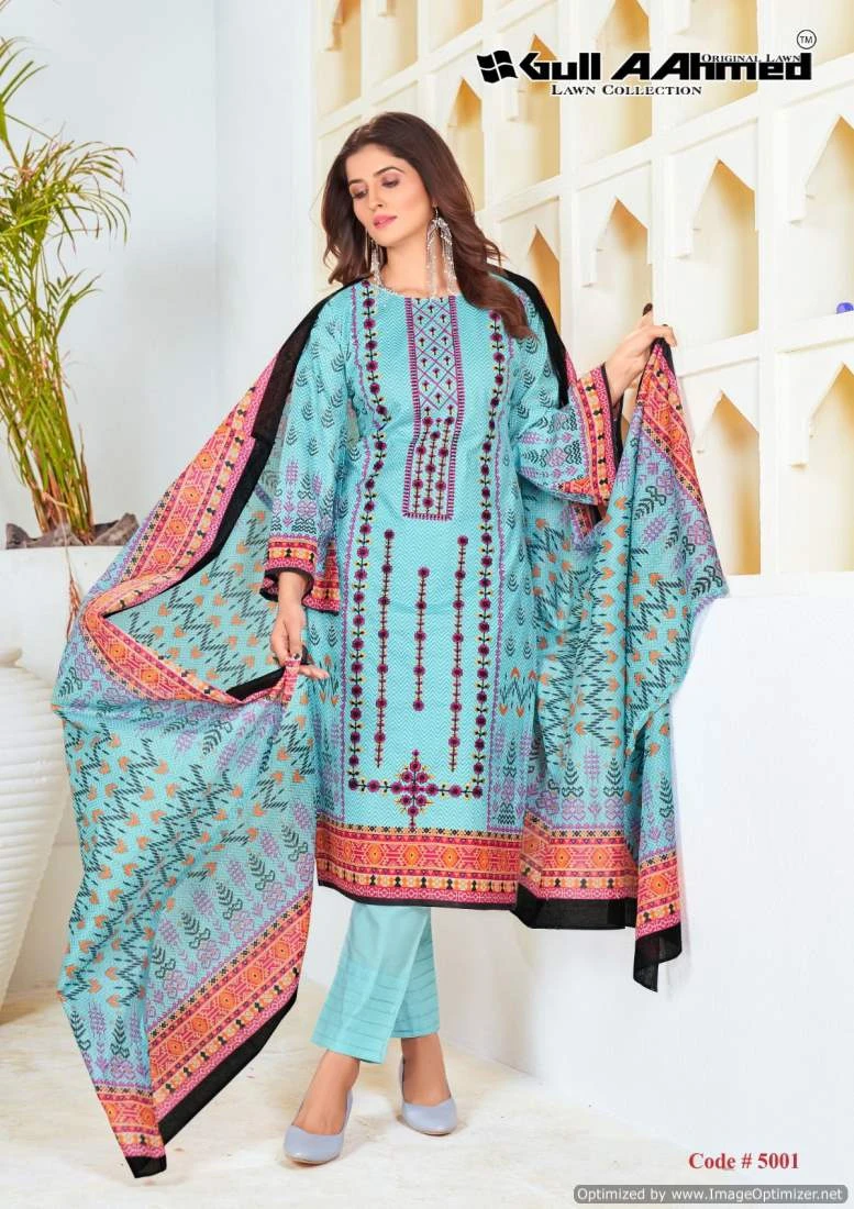 Gull A Ahmed Bin Saeed Vol 5 Lawn Cotton Wholesale Pakistani Salwar Suit Catalog — Wholesale Salwar Suits, MPA wholesale from Surat - Gallery Image 5